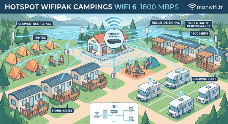Hotspot WiFi 6 pour campings : 1 800 Mbps, enfin du vrai haut débit pour vos campeurs